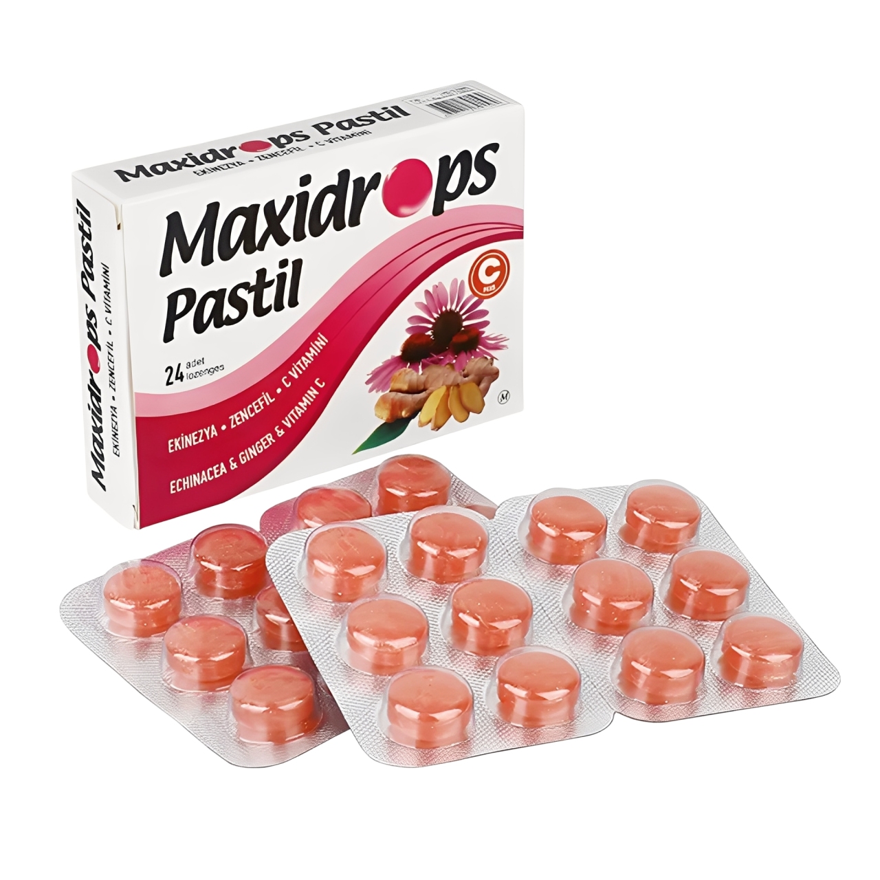 Maxidrops Ekinezya-Zencefil- C Vitamini Boğaz Pastili