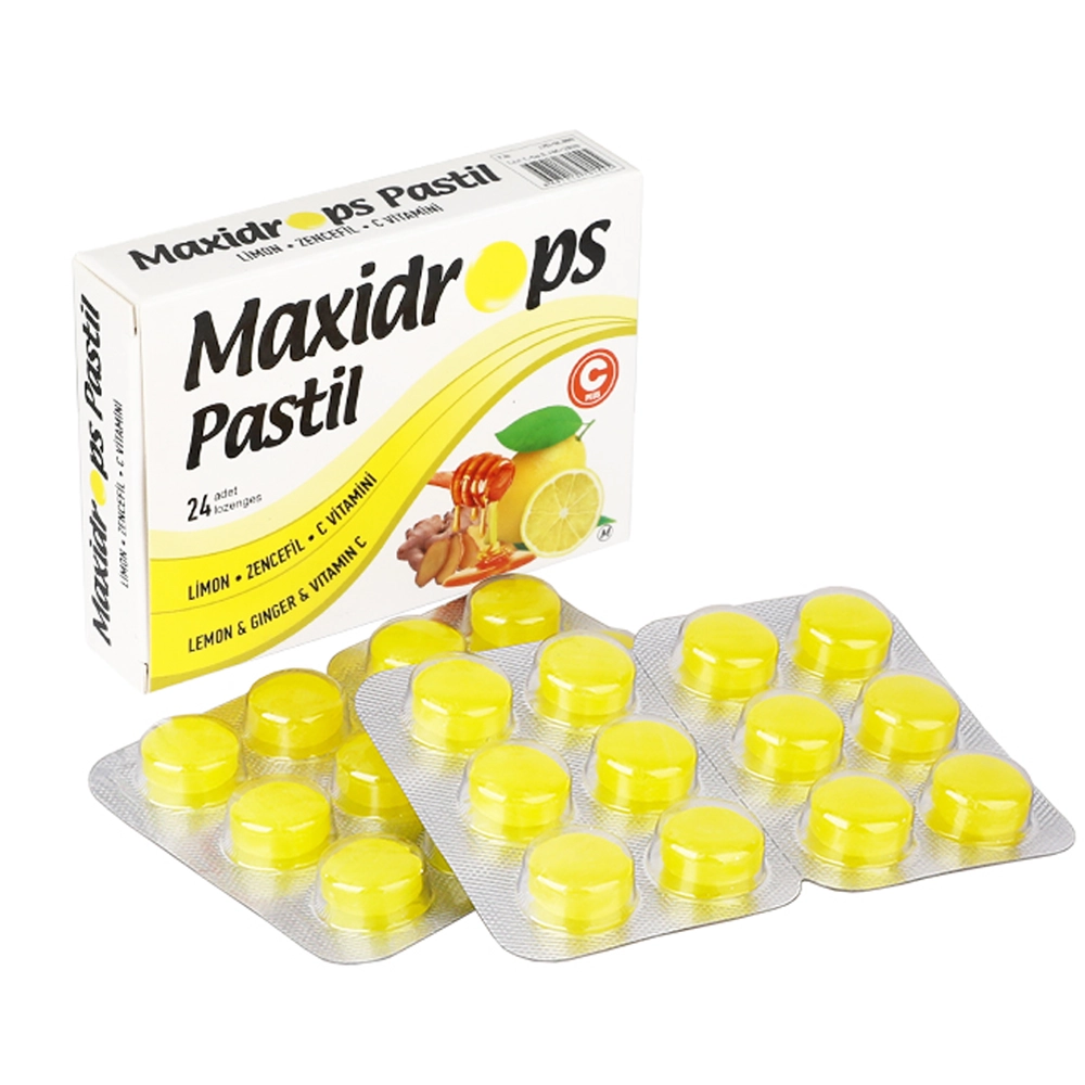 Maxidrops Limon-Zencefil- C Vitamini Boğaz Pastili