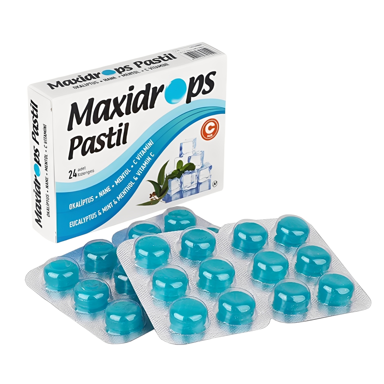 Maxidrops Okaliptus-Nane-Mentol- C Vitamini Boğaz Pastili
