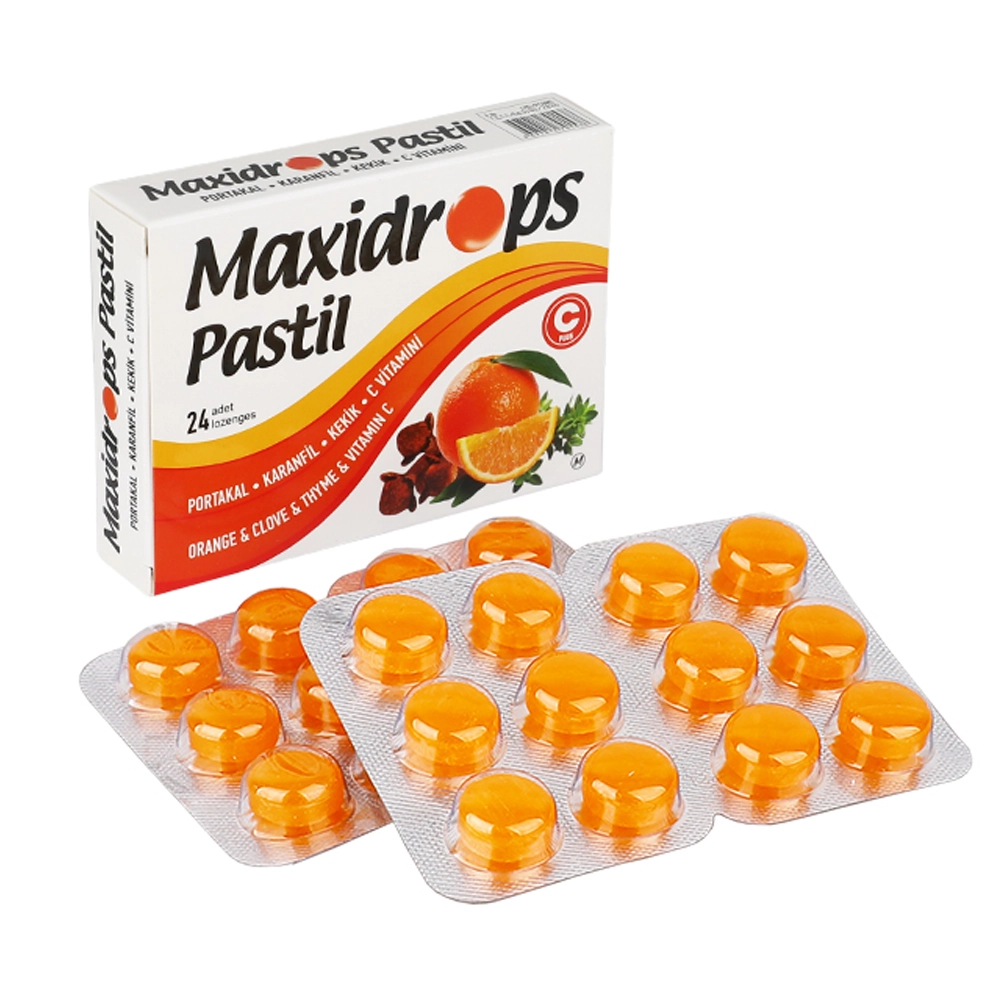 Maxidrops Portakal-Karanfil-Kekik- C Vitamini Boğaz Pastili